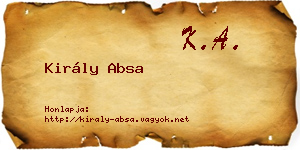 Király Absa névjegykártya